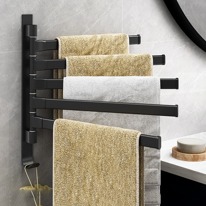 Space Saving 5-Arm Towel Holder in Black - Befez