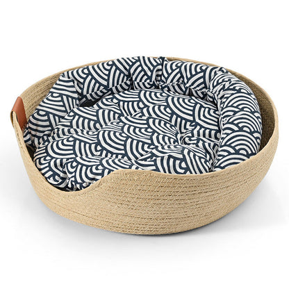 Cozy Plush Cat Bed - Soft Snooze Pillow