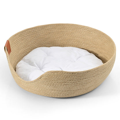 Cozy Plush Cat Bed - Soft Snooze Pillow