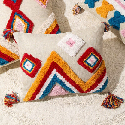 Colorful Moroccan Throw Pillow in Bohemian Style