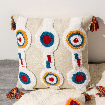 Colorful Moroccan Throw Pillow in Bohemian Style - Befez