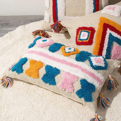Colorful Moroccan Throw Pillow in Bohemian Style