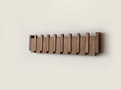 Rustic Wood Clothing Hook Rack