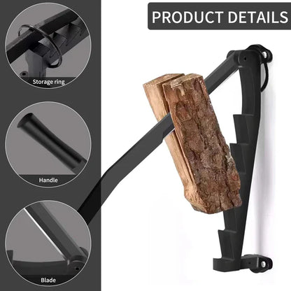 Compact Heavy Duty Firewood Splitter - Wall Mount Log Cutter