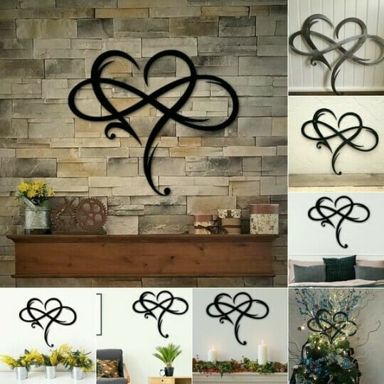 Romantic Metal Heart Wall Art