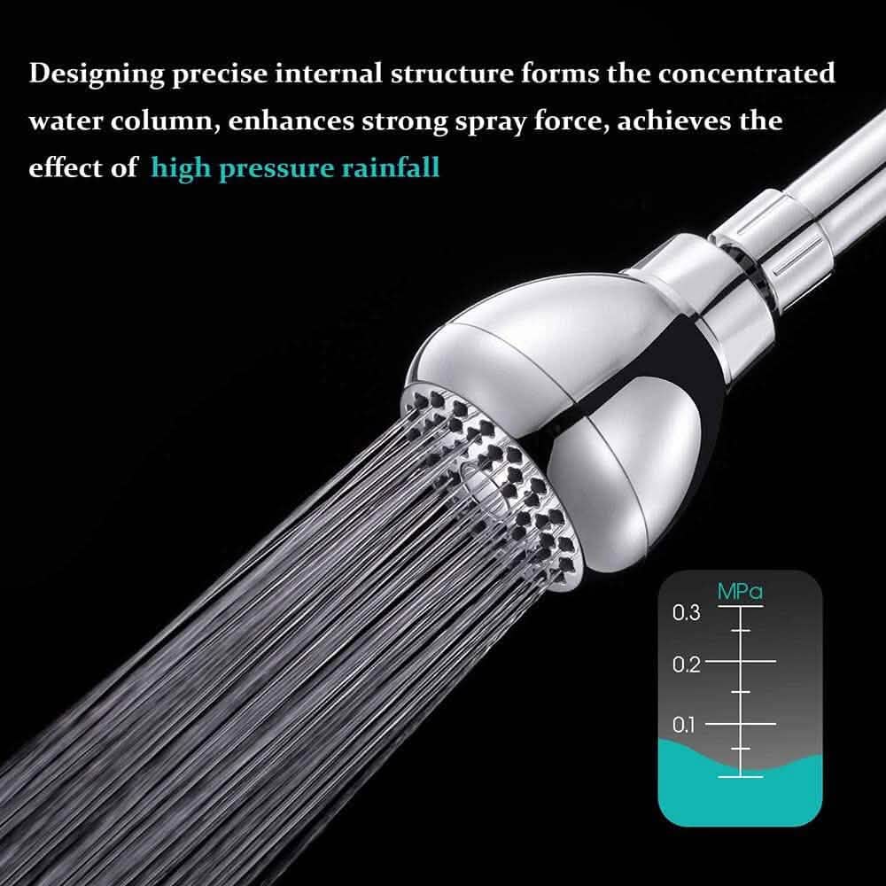 Powerful 3 Shower Head with Anti Clog Brass Fixing