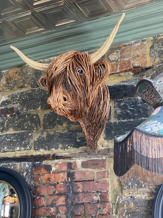 Rustic Farm Cow Head Wall Art Decoration