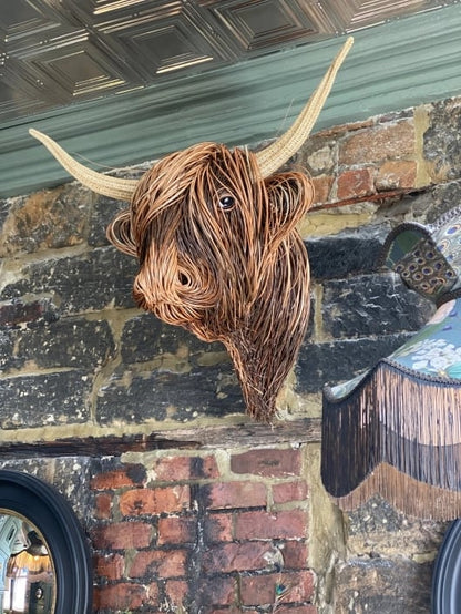 Rustic Farm Cow Head Wall Art Decoration