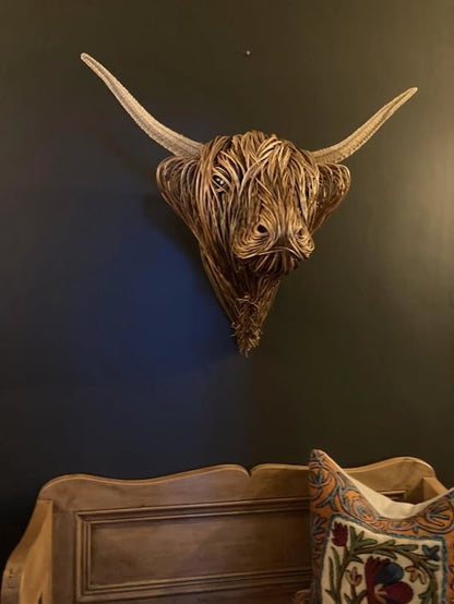 Rustic Farm Cow Head Wall Art Decoration