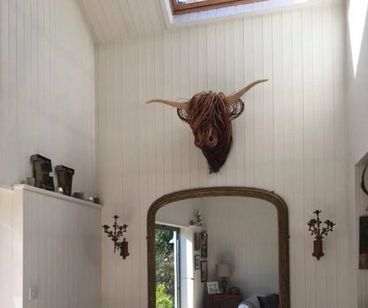 Rustic Farm Cow Head Wall Art Decoration