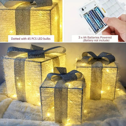 Bright Christmas Gift Boxes Set of 3