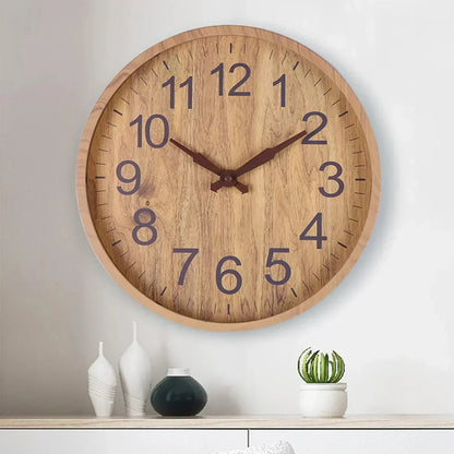 Quiet Rustic Wooden Wall Clock with Natural Beauty