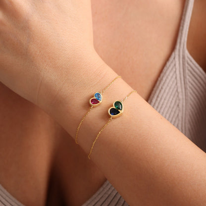 Timeless Birthstone Heart Necklace Set