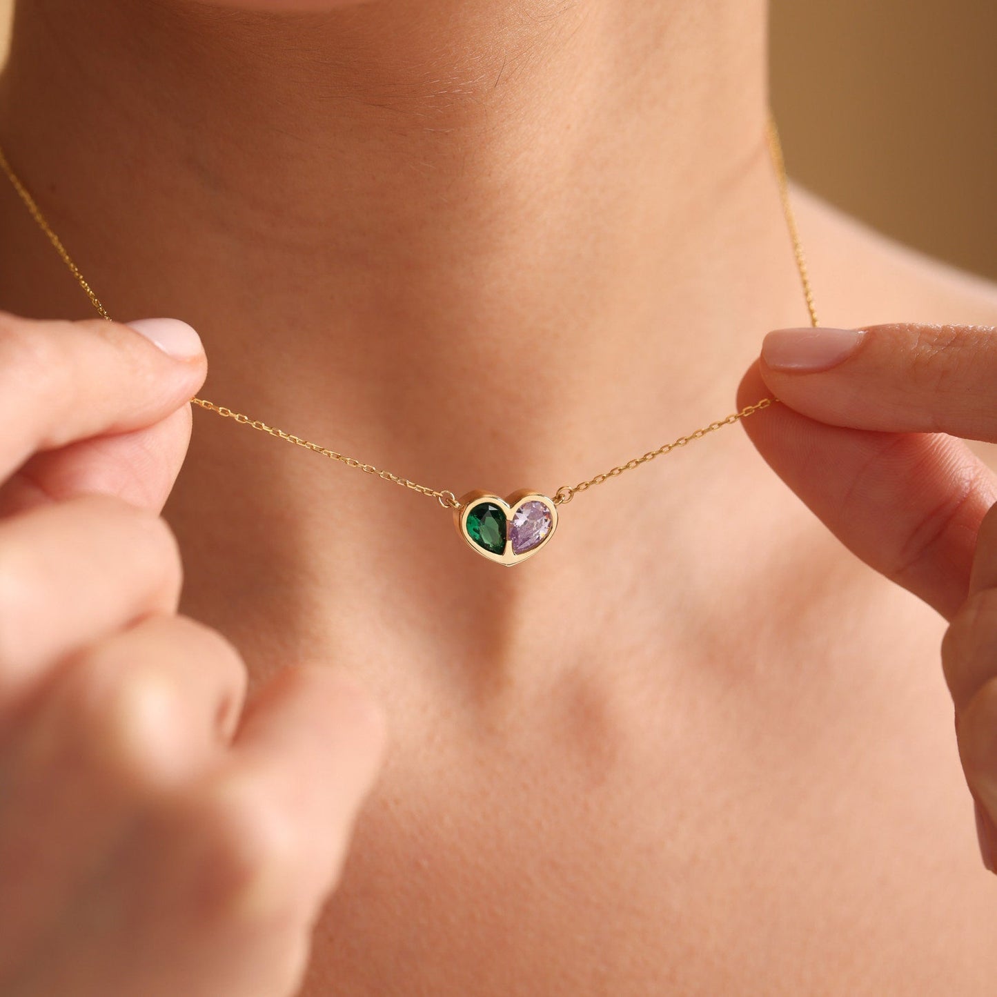 Timeless Birthstone Heart Necklace Set - Befez