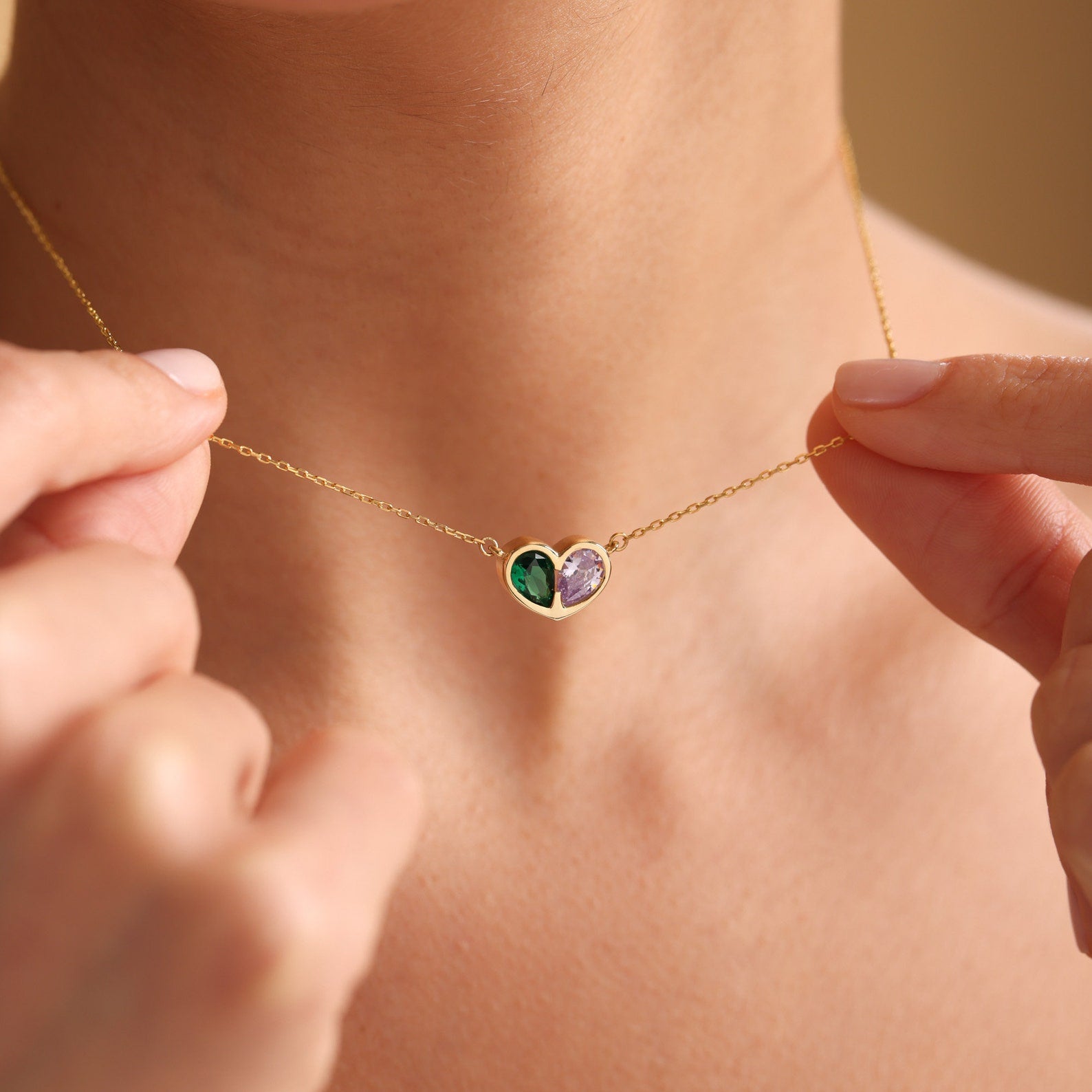 Timeless Birthstone Heart Necklace Set - Befez