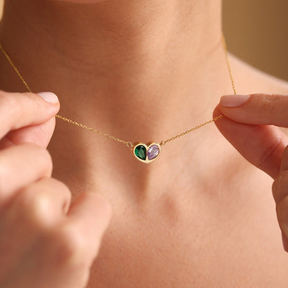 Timeless Birthstone Heart Necklace Set - Befez
