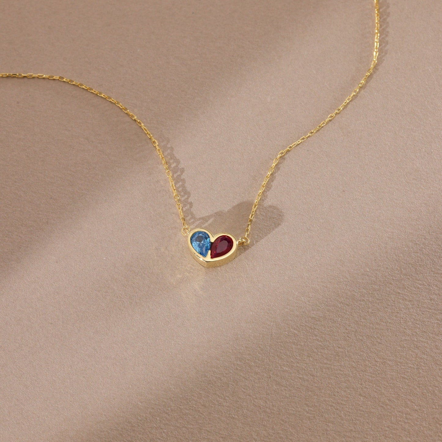 Timeless Birthstone Heart Necklace Set