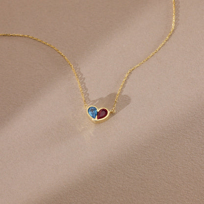 Timeless Birthstone Heart Necklace Set
