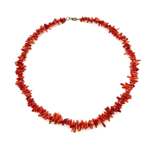 Bright Red Coral Pendant Necklace - Befez