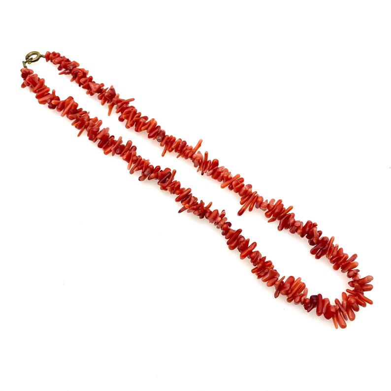 Bright Red Coral Pendant Necklace