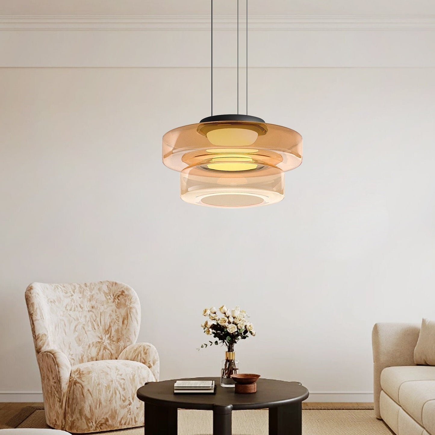 Contemporary Glass Hanging Lamp in Minimalist Design