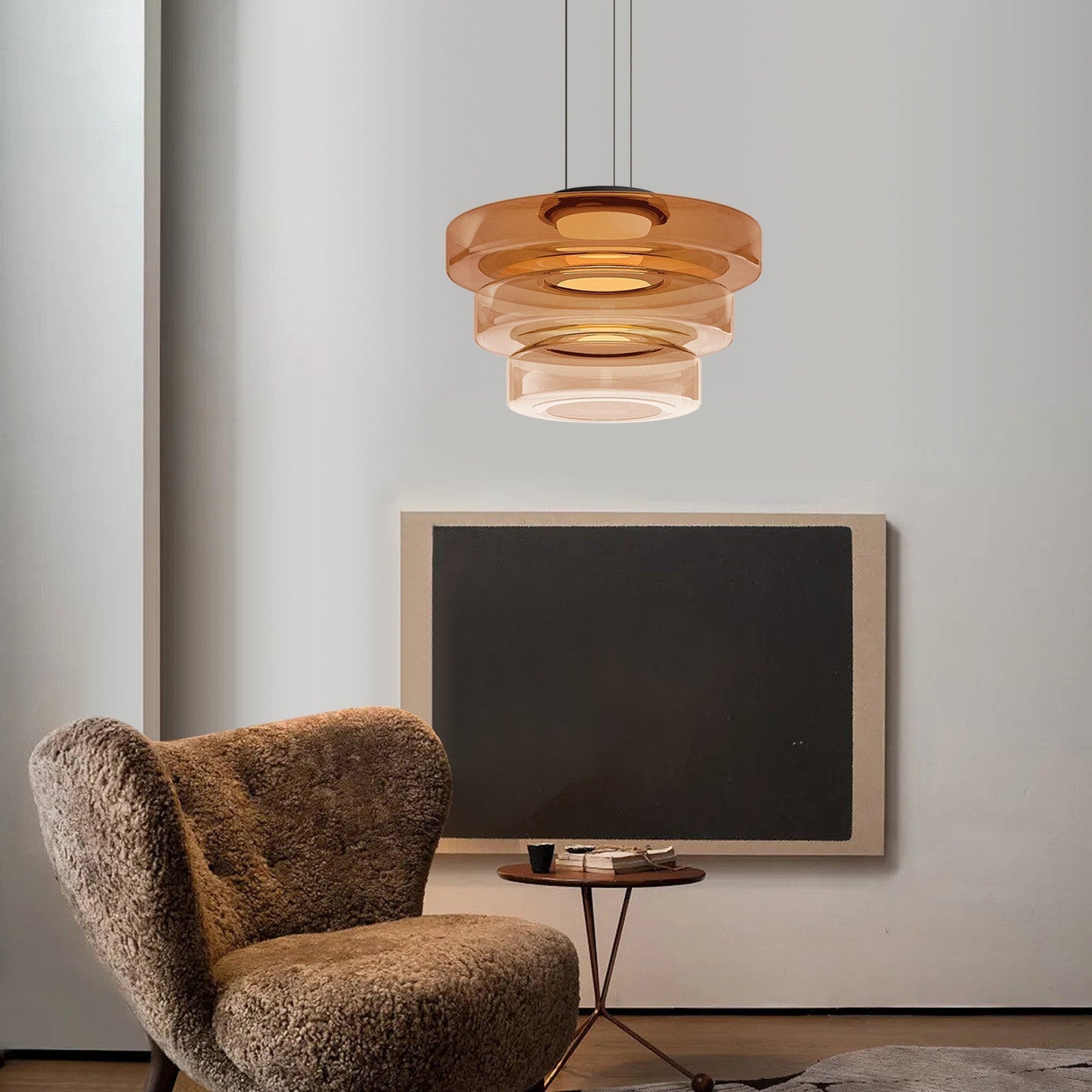 Contemporary Glass Hanging Lamp in Minimalist Design - Befez