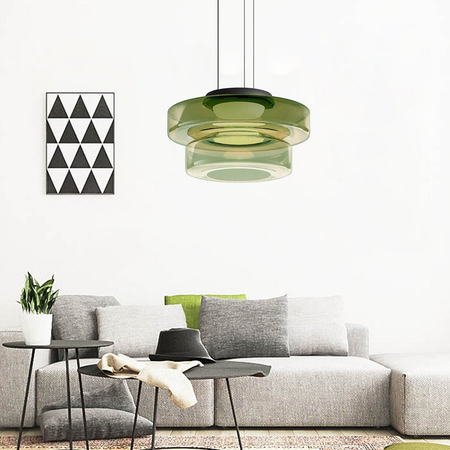Contemporary Glass Hanging Lamp in Minimalist Design