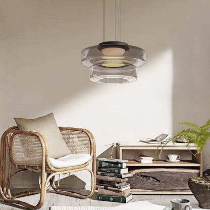 Contemporary Glass Hanging Lamp in Minimalist Design