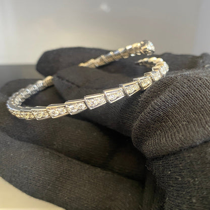 Elegant Snake Bracelet with Sparkling Silver Finish