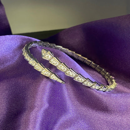 Elegant Snake Bracelet with Sparkling Silver Finish - Befez