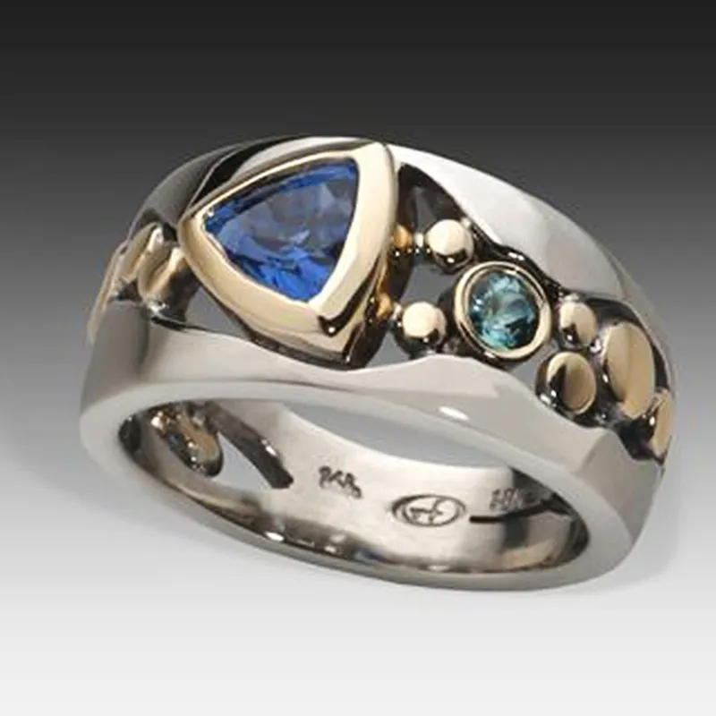 Vintage Sterling Silver Ring with Bright Sapphire Stone - Befez