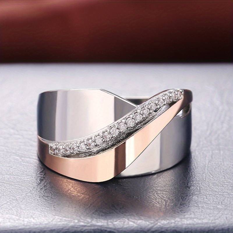 Luxury Rose Gold and Silver Zirconia Engagement Ring - Befez