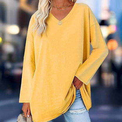 Stylish V Neck Long Sleeve Casual Shirt - Befez