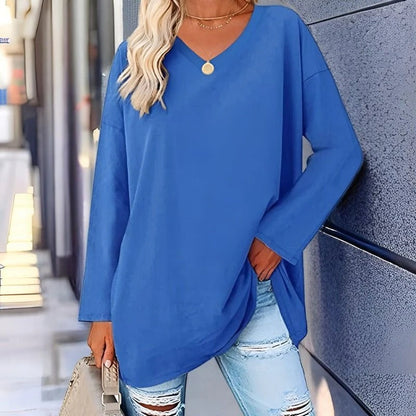 Stylish V Neck Long Sleeve Casual Shirt