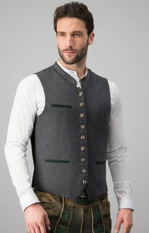 Classic Gray Mens Formal Waistcoat - Befez