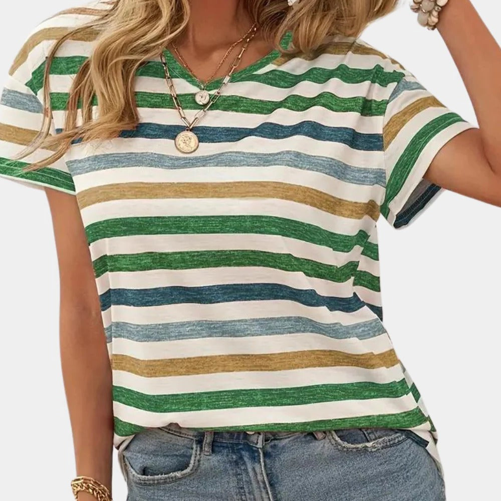 Relaxed Fit Stripe Ladies Tee - Befez