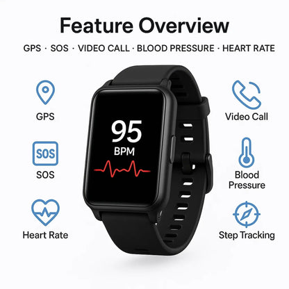 Elderly Safety Alert Smart Watch