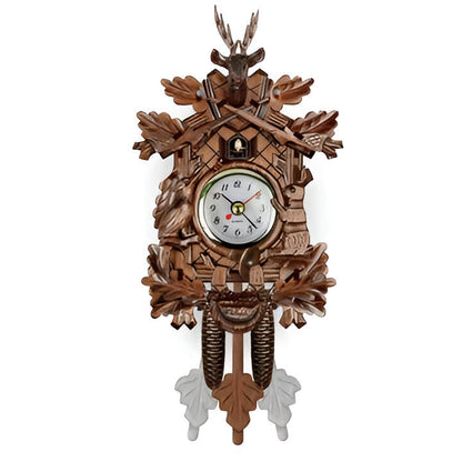Wooden Cuckoo Clock with Traditional Carved Design - Befez