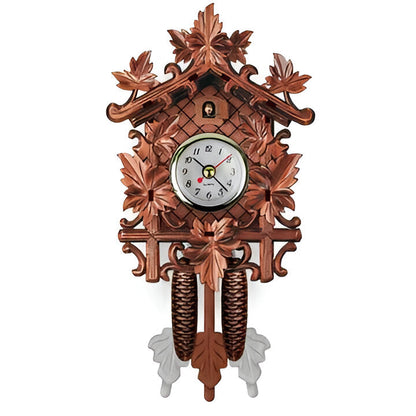 Wooden Cuckoo Clock with Traditional Carved Design