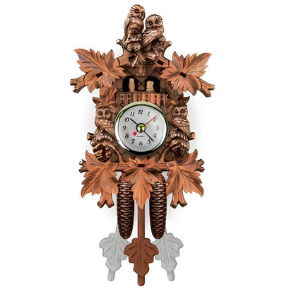 Wooden Cuckoo Clock with Traditional Carved Design