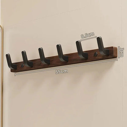 Stylish Wooden Coat Rack with Metal Hooks