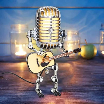 Retro Robot Desk Lamp with Music Theme Design