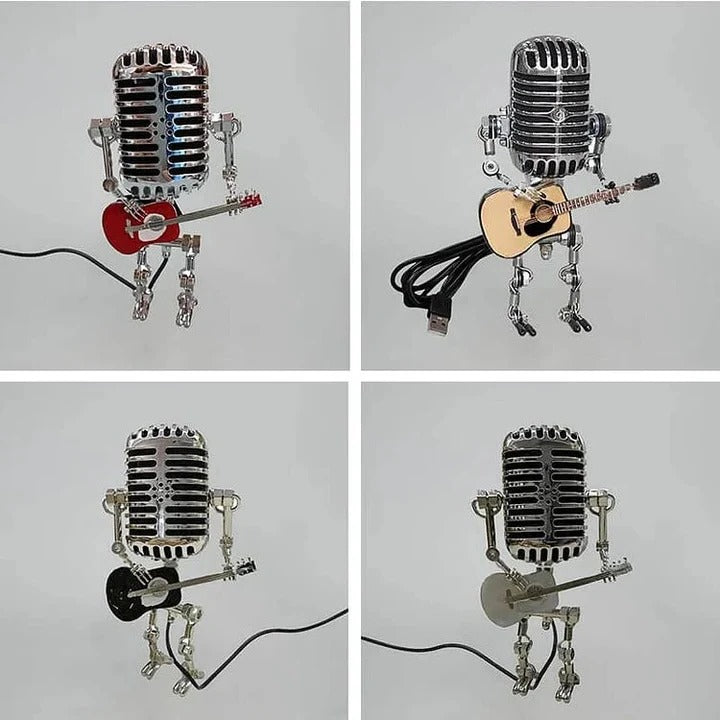 Retro Robot Desk Lamp with Music Theme Design