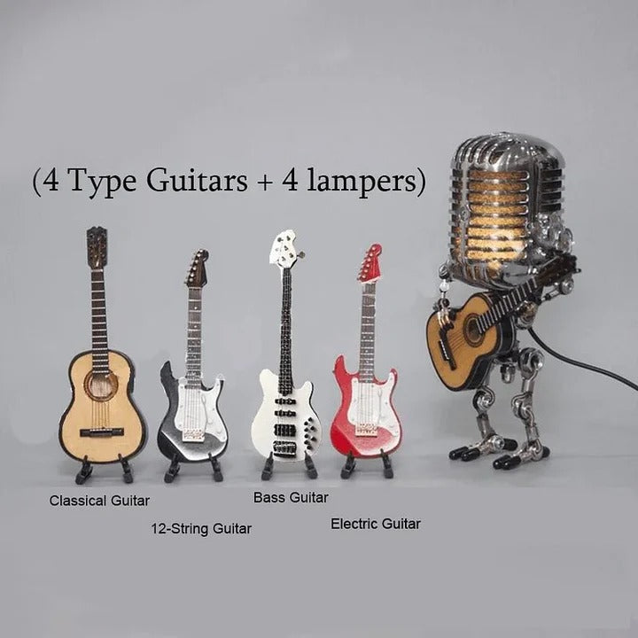 Retro Robot Desk Lamp with Music Theme Design