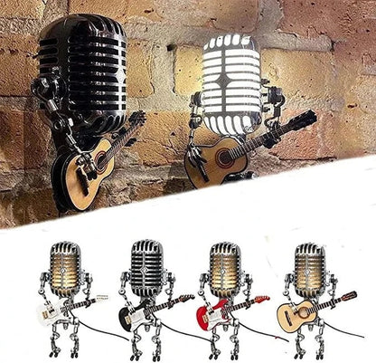 Retro Robot Desk Lamp with Music Theme Design