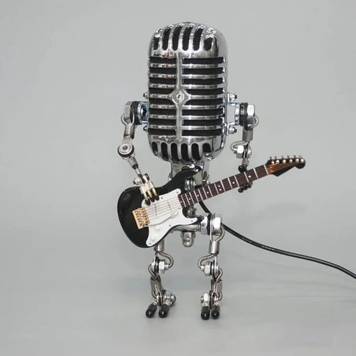 Retro Robot Desk Lamp with Music Theme Design