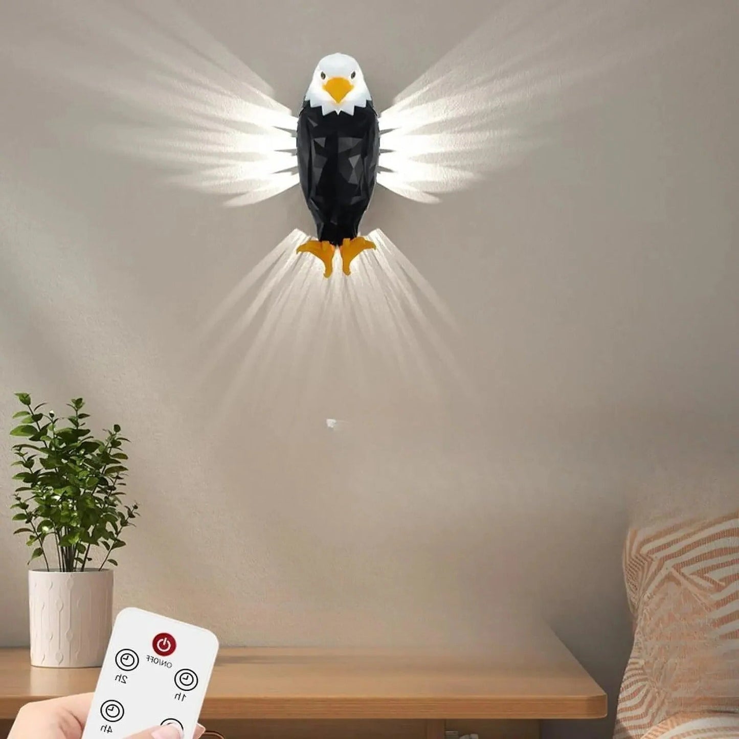 Bright Metal Bird Light Fixture