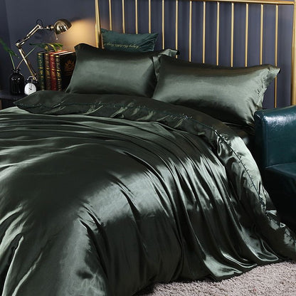 Soft 4-Piece Satin Bedding Set with Pillowcases