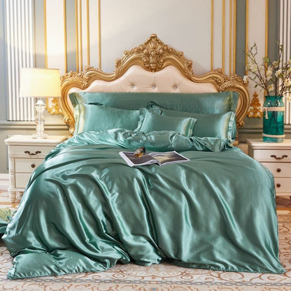Soft 4-Piece Satin Bedding Set with Pillowcases