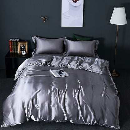 Soft 4-Piece Satin Bedding Set with Pillowcases